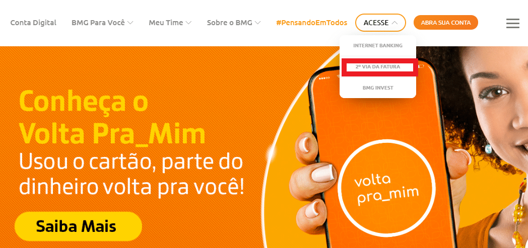 2 Via da Fatura BMG pelo CPF com Usuário Não Logado